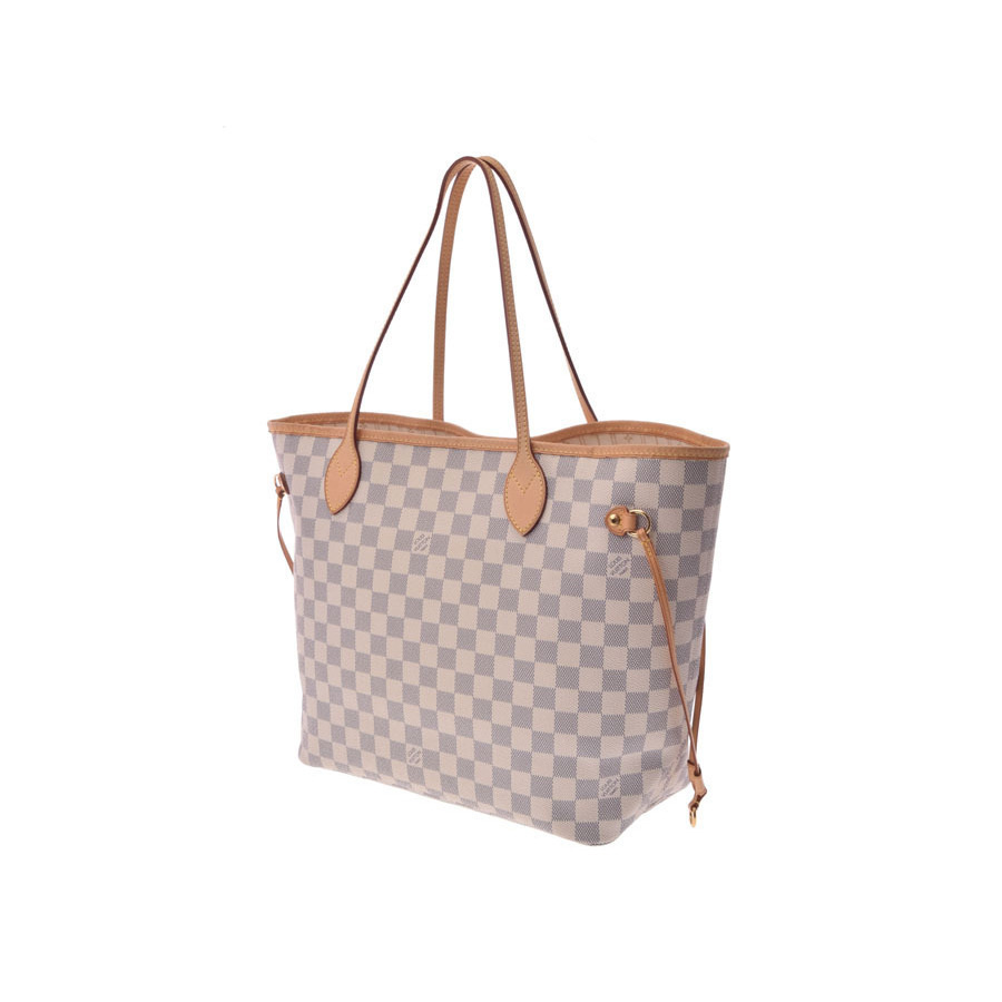 Louis Vuitton White Neverfull Azur Bag